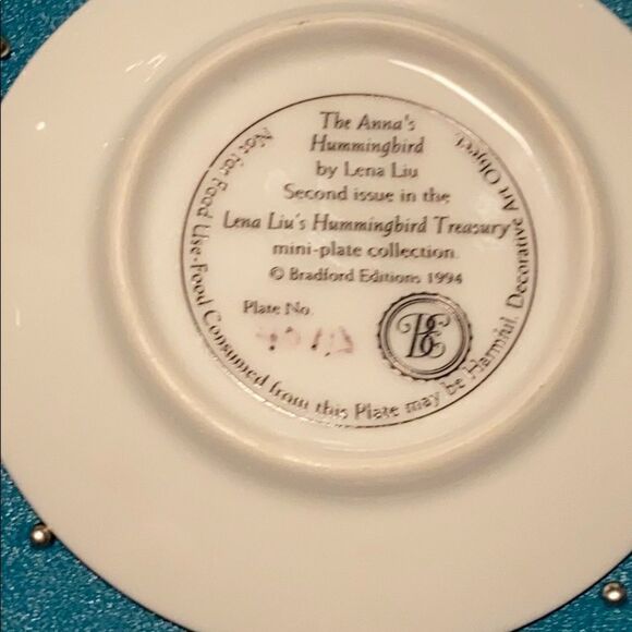 The Bradford Exchange Lena Liu hummingbird Mini Floral Numbered & Signed Plates - Picture 13 of 16